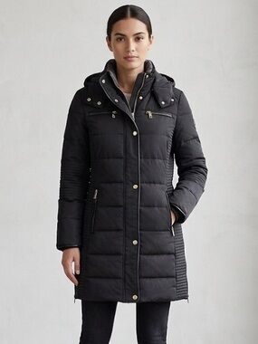 Coffee Shop New York Puffer Hooded ‎ Women's Coat Size Large